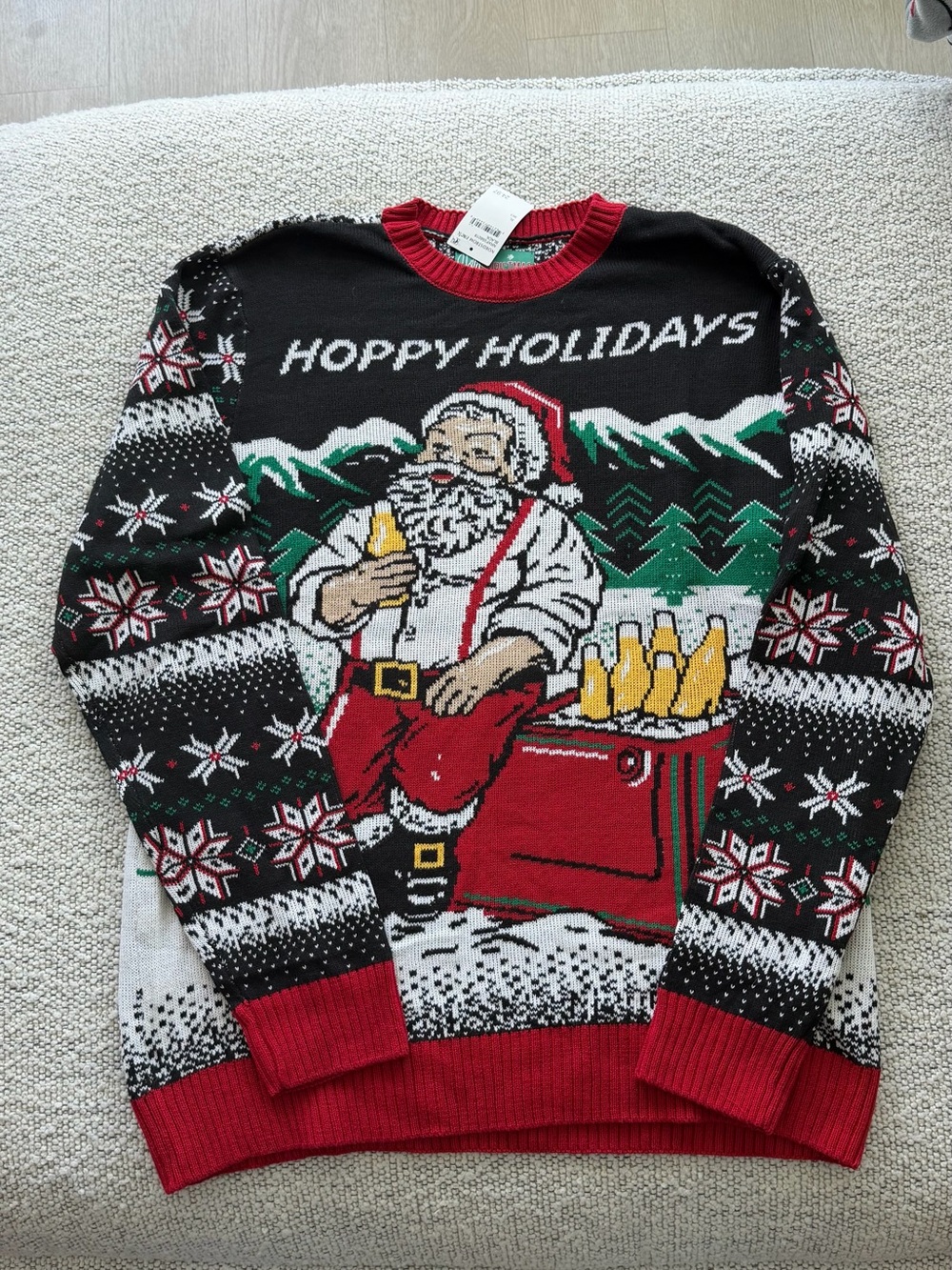 Nordstrom Women's Crewneck Sweater Ugly Christmas Sweater BEER